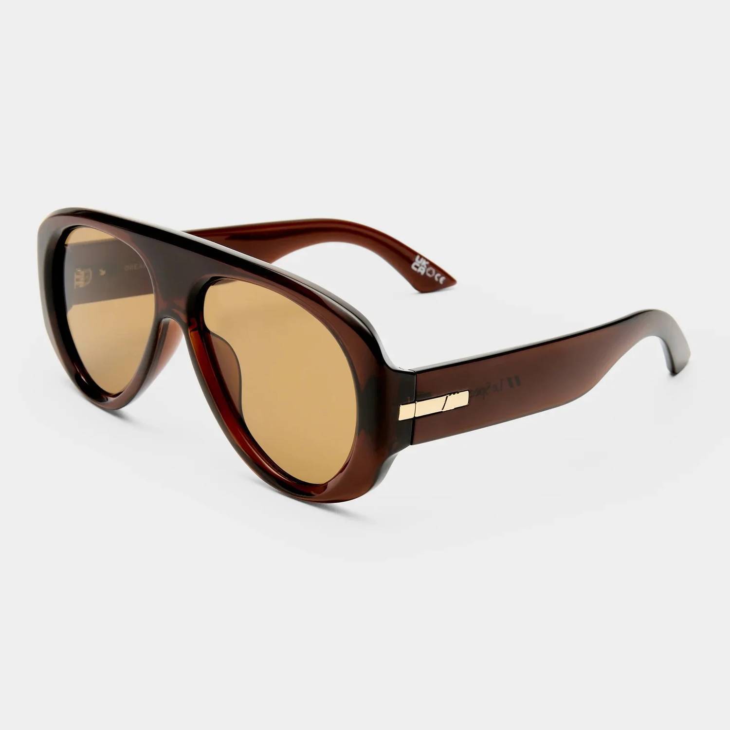 New Le Specs Unisex Dream Boat Aviator Sunglasses In Cocoa